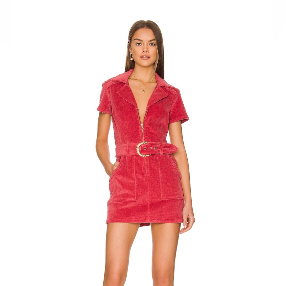 Show Me Your MuMu Red Mini Dress with Belt